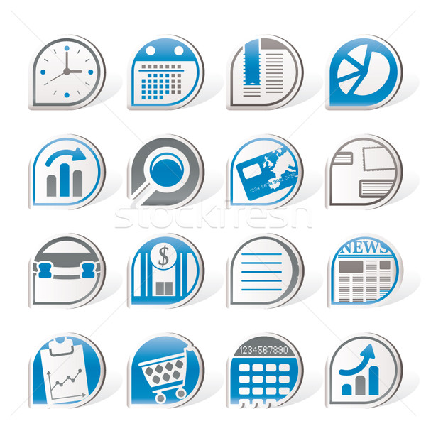 Eenvoudige business kantoor internet pictogrammen vector Stockfoto © stoyanh