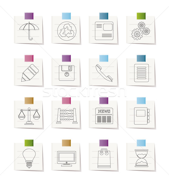 Business kantoor internet pictogrammen vector boek Stockfoto © stoyanh
