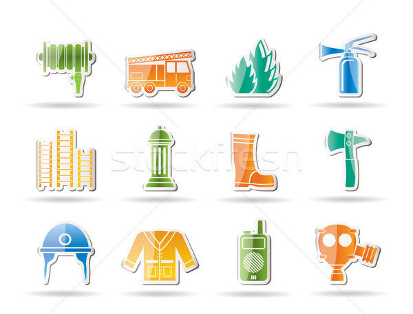 fire-brigade and fireman equipment objects  Stock photo © stoyanh