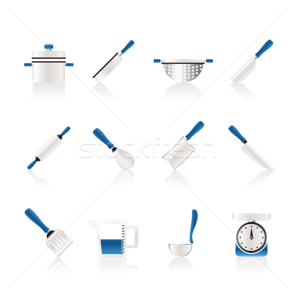 [[stock_photo]]: Cuisson · équipement · outils · icônes · vecteur