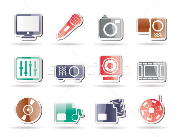 Media equipment icons  Stock photo © stoyanh