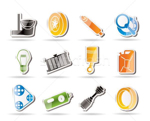 Simple Car Parts and Services icons Stock photo © stoyanh