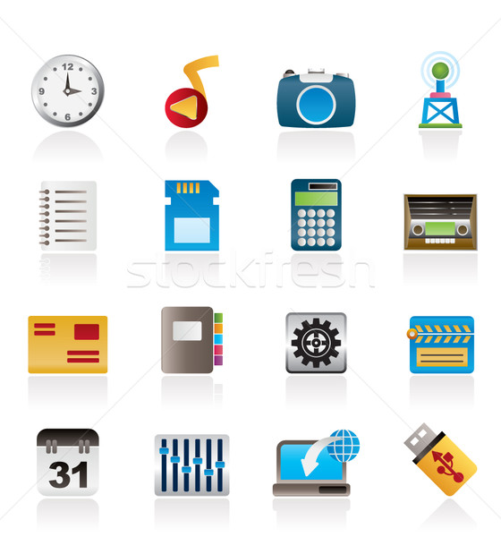 Stock photo: Phone Performance, Internet and Office Icons