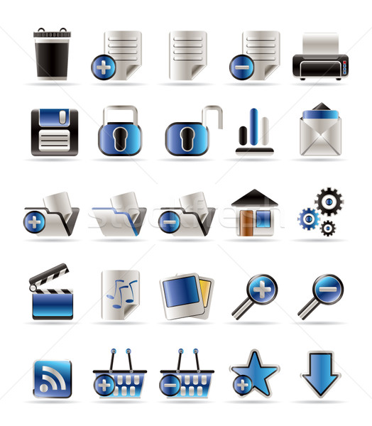 25 Realistic Detailed Internet Icons Stock photo © stoyanh