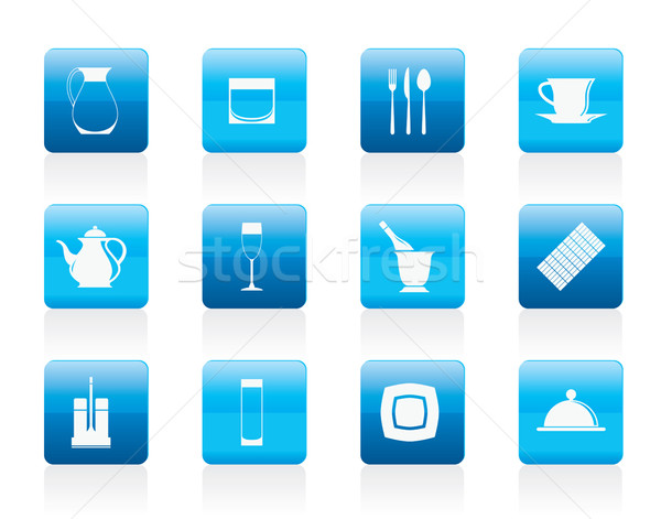 restaurant, cafe, bar and night club icons Stock photo © stoyanh