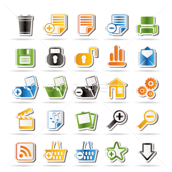 25 Simple Realistic Detailed Internet Icons  Stock photo © stoyanh