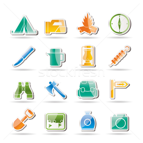 tourism and hiking icons Stock photo © stoyanh