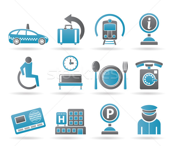 Stock photo: airport, travel and transportation icons 2