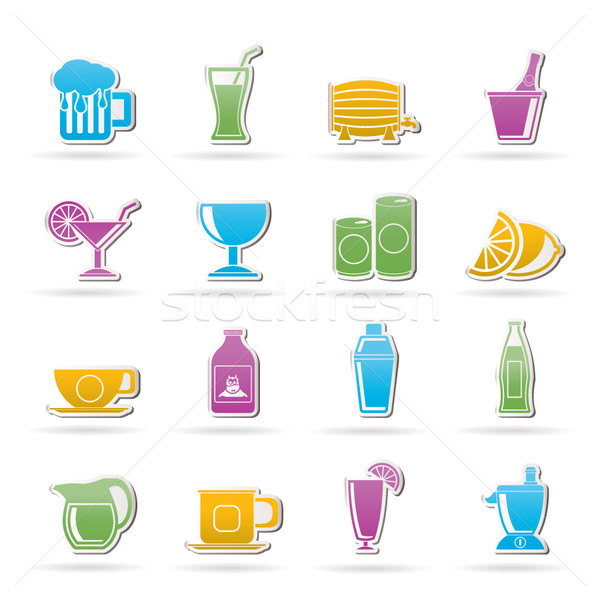 Foto stock: Bebidas · beber · iconos · vector · alimentos