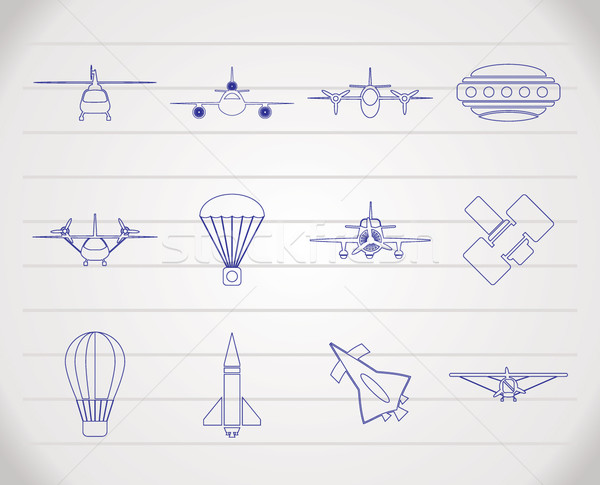 different types of Aircraft Illustrations and icons  Stock photo © stoyanh