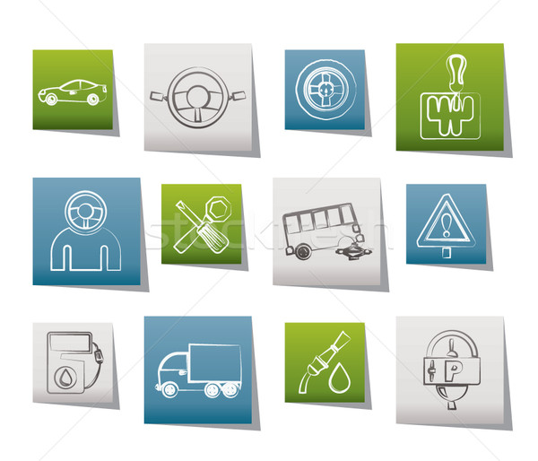 car services and transportation icons Stock photo © stoyanh