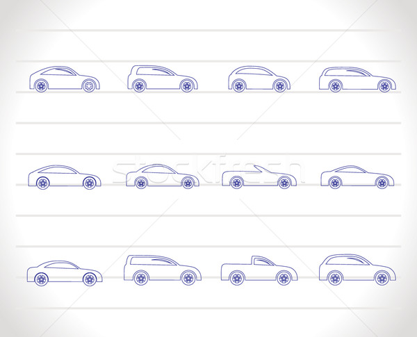 different types of cars icons  Stock photo © stoyanh