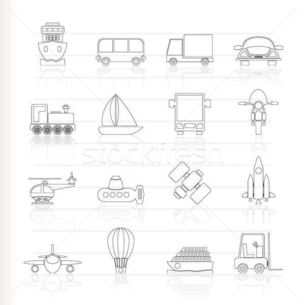 Transportation, travel and shipment icons  Stock photo © stoyanh
