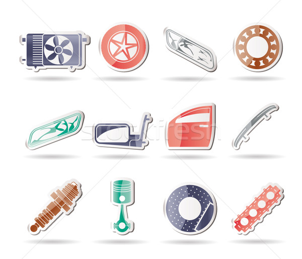 Realistic Car Parts and Services icons  Stock photo © stoyanh