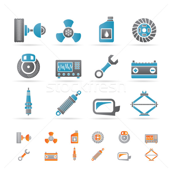 Realistic Car Parts and Services icons  Stock photo © stoyanh