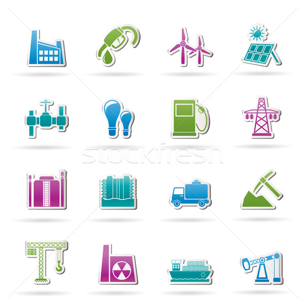 Stockfoto: Business · industrie · iconen · vector · gebouw