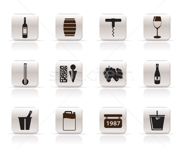 Vino icone vettore business design Foto d'archivio © stoyanh