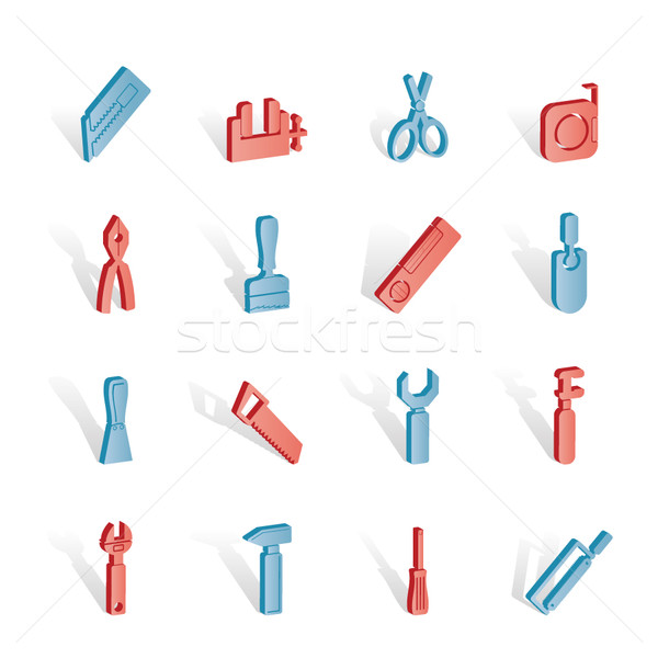 Stockfoto: Gebouw · bouw · tools · iconen · vector