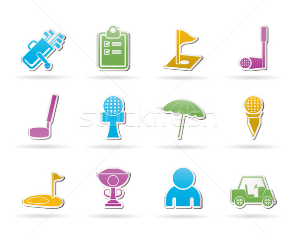 Stockfoto: Golf · sport · iconen · vector · club