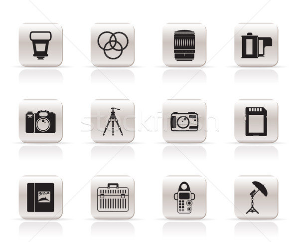 Photography equipment icons Stock photo © stoyanh