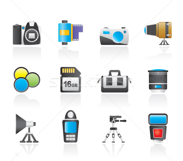 Photography equipment and tools icons Stock photo © stoyanh