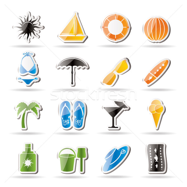 Simple Summer and Holiday Icons  Stock photo © stoyanh