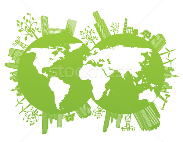 Verde medio ambiente planeta negocios edificio fondo Foto stock © stoyanh