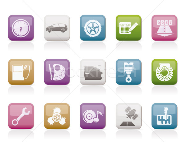 car parts, services and characteristics icons  Stock photo © stoyanh