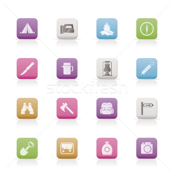 tourism and hiking icons  Stock photo © stoyanh