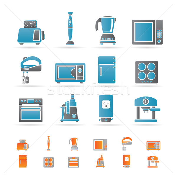 Kitchen and home equipment icons Stock photo © stoyanh