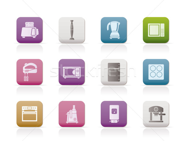 Kitchen and home equipment icons  Stock photo © stoyanh