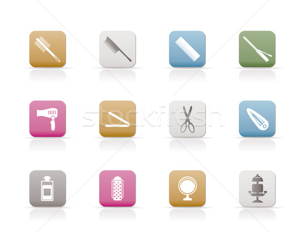 hairdressing, coiffure and make-up icons   Stock photo © stoyanh