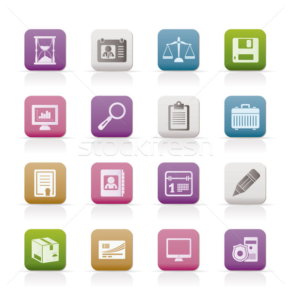 Stockfoto: Business · kantoor · iconen · vector · boek