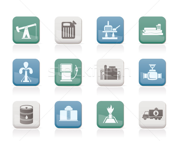 Stock photo: Oil and petrol industry icons