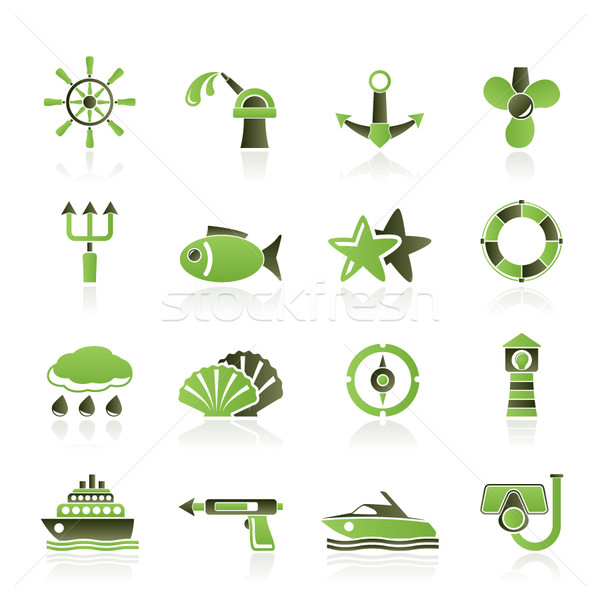 Marine and sea icons  Stock photo © stoyanh