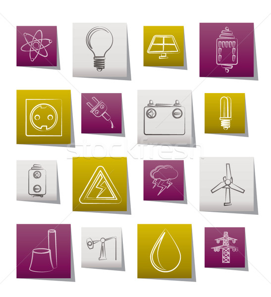 Power and electricity industry icons  Stock photo © stoyanh
