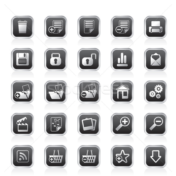 25 Simple Realistic Detailed Internet Icons  Stock photo © stoyanh