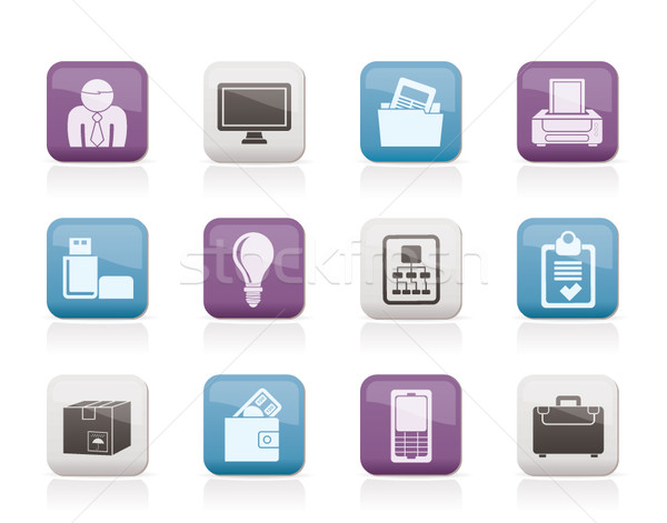 Business and office equipment icons Stock photo © stoyanh