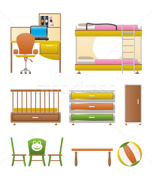 Kwekerij kinderen kamer objecten meubels uitrusting Stockfoto © stoyanh