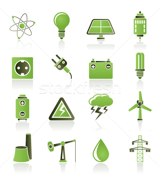 Power and electricity industry icons  Stock photo © stoyanh