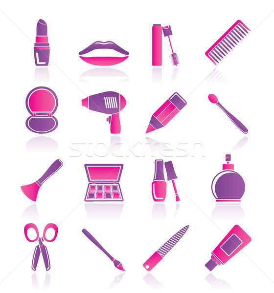 cosmetic, make up and hairdressing icons  Stock photo © stoyanh