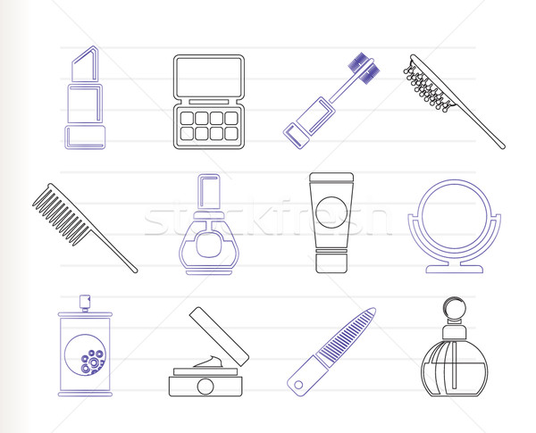 Stock photo: beauty, cosmetic and make-up icons 