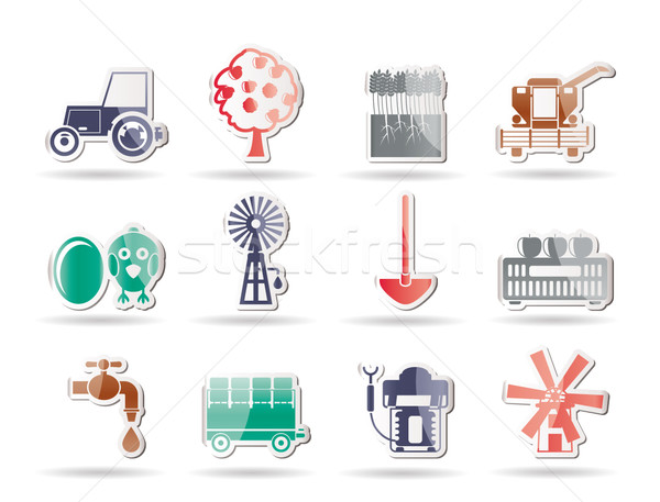 farming industry and farming tools icons  Stock photo © stoyanh
