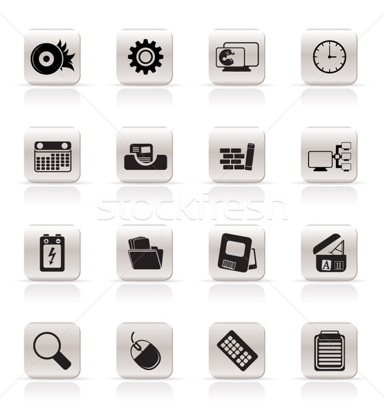 Stock fotó: Számítógép · mobiltelefon · internet · vektor · ikon · gyűjtemény · üzlet