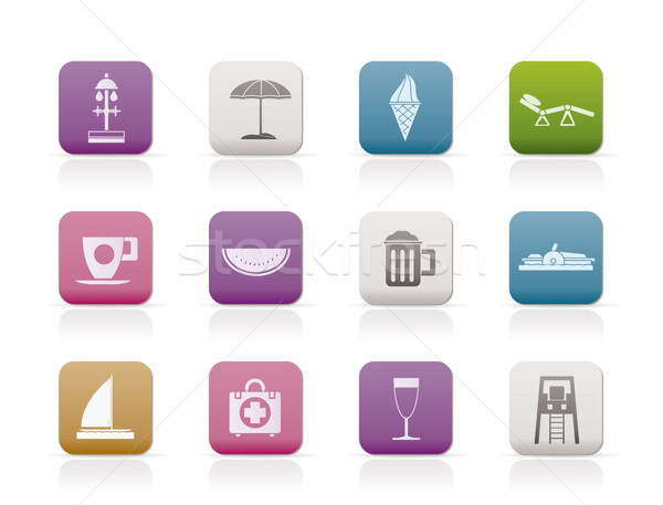 beach and holiday icons  Stock photo © stoyanh