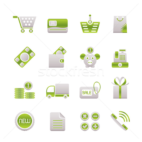 On-line compras ícones vetor computador Foto stock © stoyanh