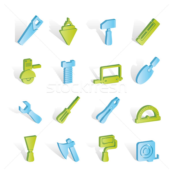 Stockfoto: Gebouw · bouw · tools · iconen · vector