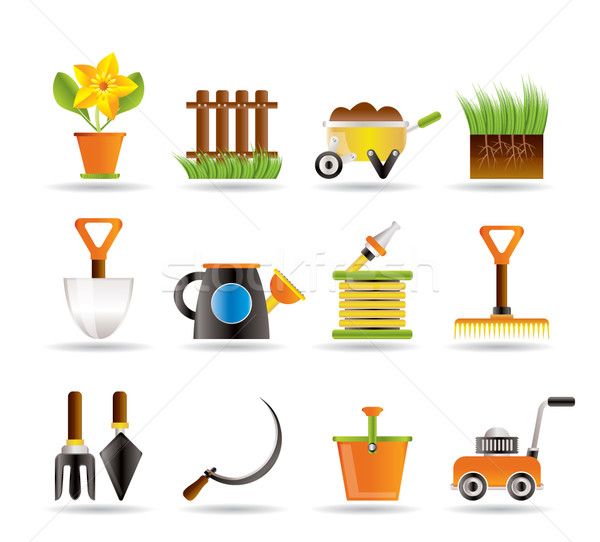 Garden and gardening tools icon Stock photo © stoyanh