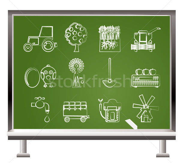 painted with chalk farming industry and farming tools   Stock photo © stoyanh