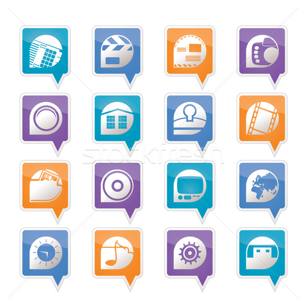 Internet, Computer and mobile phone icons Stock photo © stoyanh
